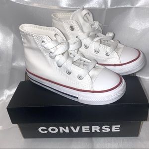 White Hightop Converse Chuck Taylor’s Toddler
